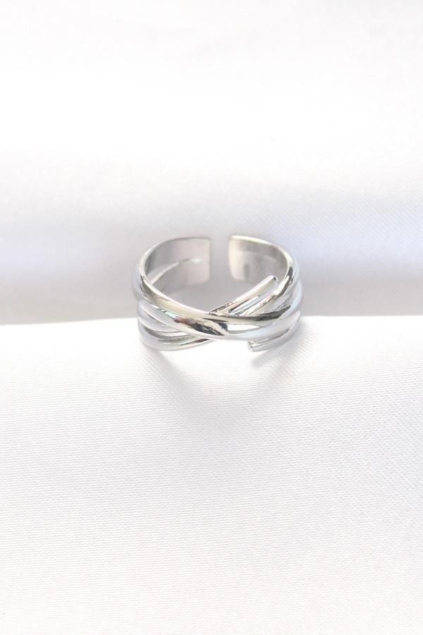 Kalın Silver Renk Ayarlanabilir Yüzük NS4041 - Image 1