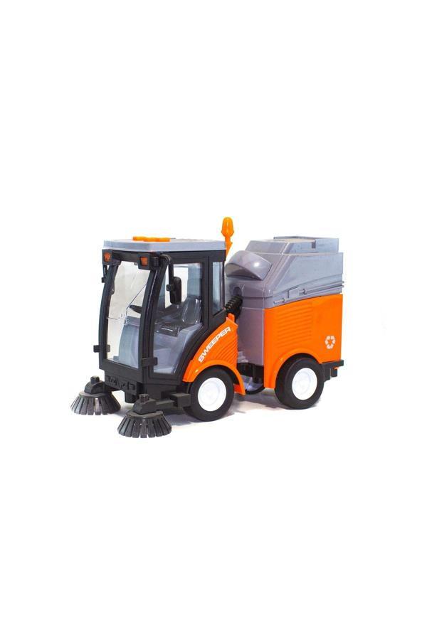 Erzi 1/16 Ölçek Oyuncak Çöp Süpürme Kamyonu Işıklı Sesli - Image 1