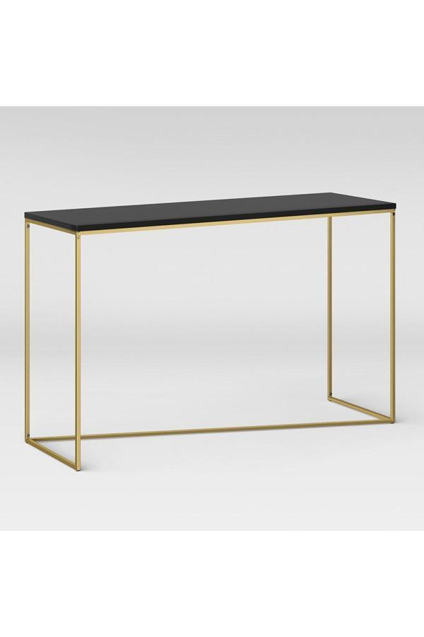 Hitit Dekorasyon Soller Gold Metal Ahşap Dresuar Konsol - Image 1
