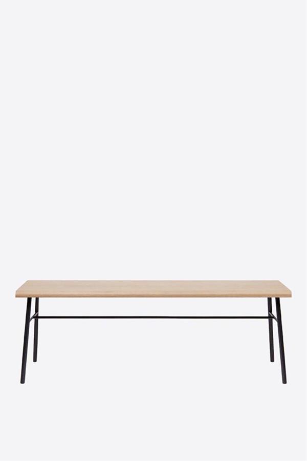 Hitit Dekorasyon Chesil Siyah Metal Ahşap Bench - Image 1
