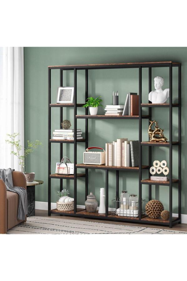 Hitit Dekorasyon Scan Siyah Metal Kitaplık - Image 1