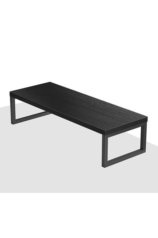 Hitit Dekorasyon Metal Ahşap Siyah Monitör Yükseltici Stand - Image 1