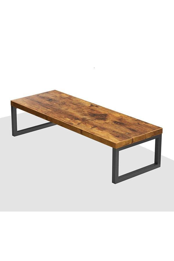 Hitit Dekorasyon Metal Ahşap Kahverengi Monitör Yükseltici Stand - Image 1