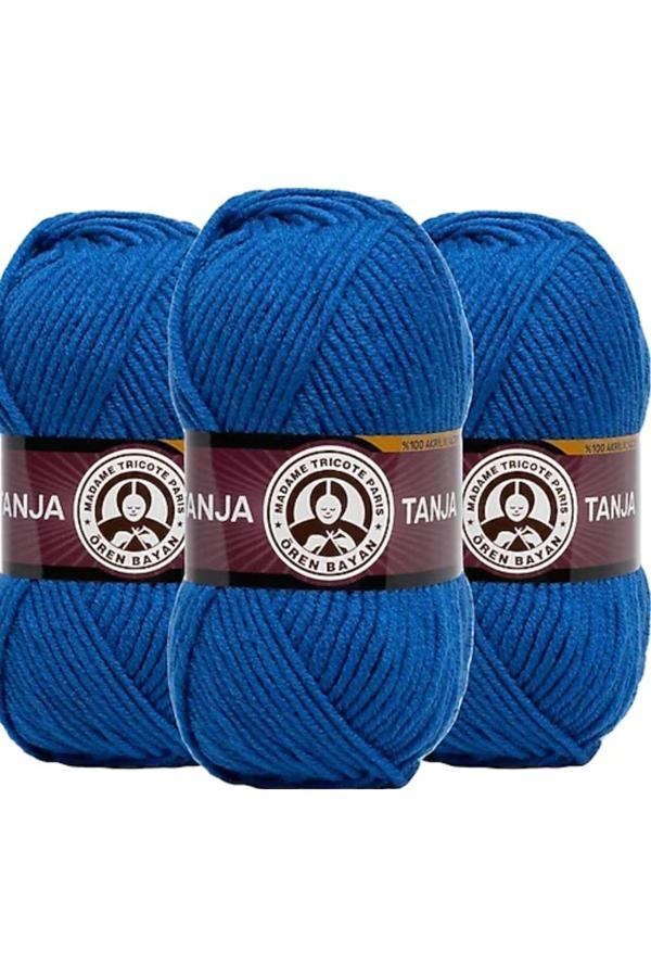 My Balli Store Ören Tanja Örgü İpi -016-Saks Mavi 3'Lü Set - Image 1
