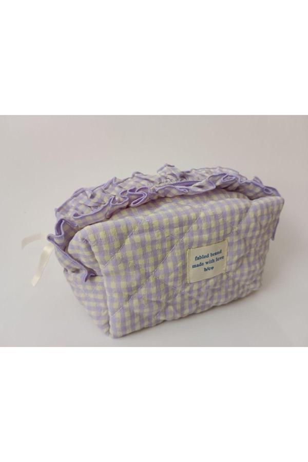 My Balli Store Mor Pötikare Firfirli Makyaj Çantası 17X10X11 Cm - Image 1