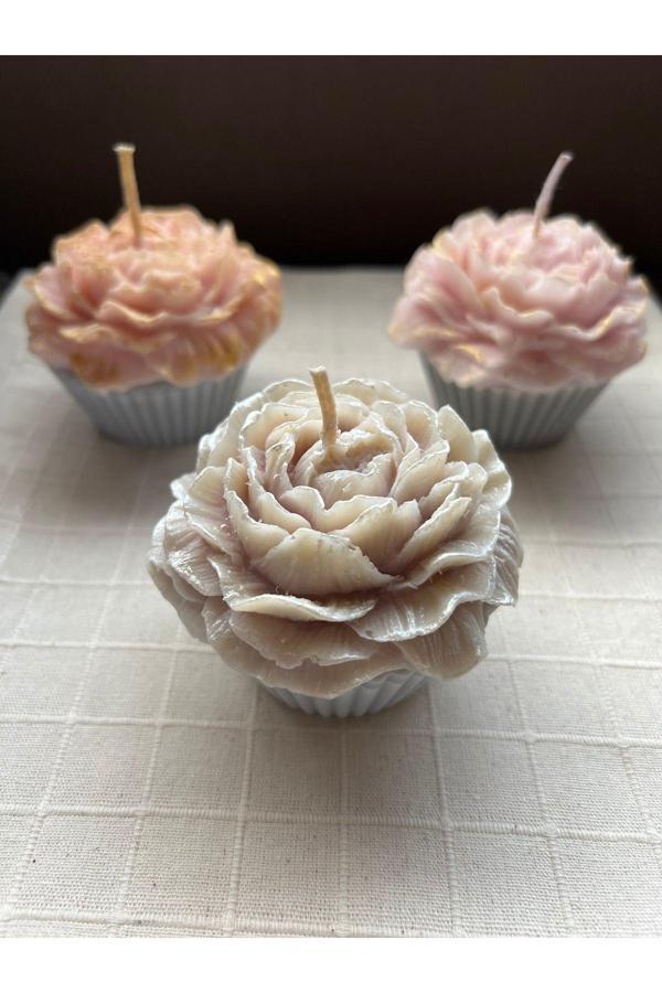 El Yapımı Cupcake Mum 120Gr Organik Soya - Image 1