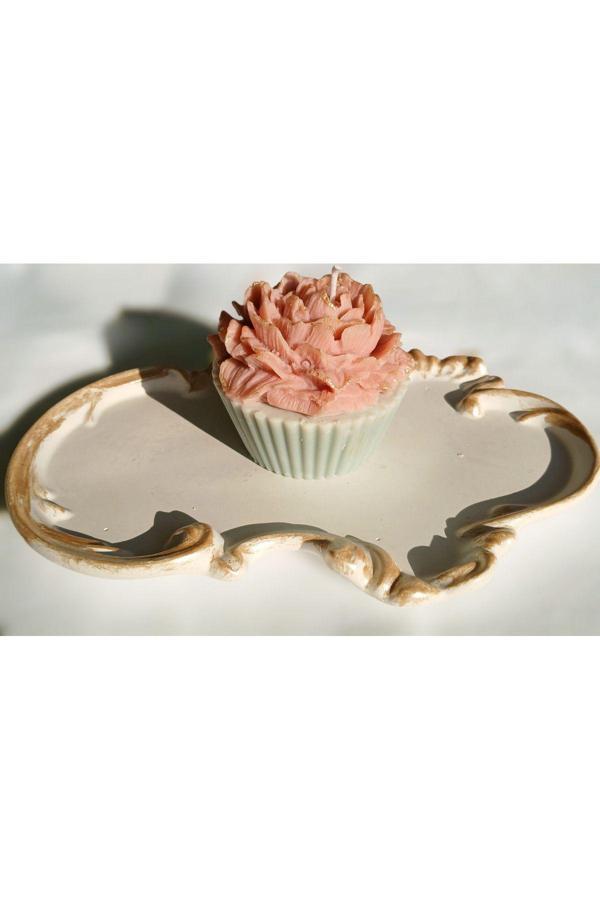 My Balli Store Dekoratif Tabaklı Cupcake Soya Mum - Image 1