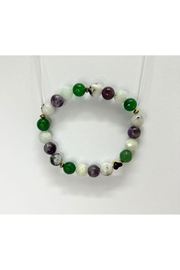 My Balli Store Doğal Taş Bileklik Akik Taşlarla Tasarlanmış Zarif Bileklik - Image 1