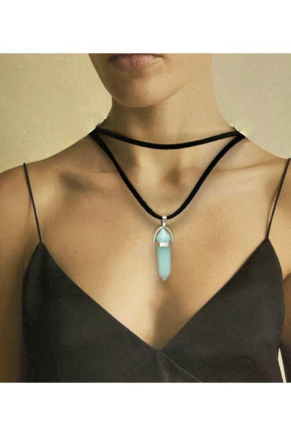 My Balli Store Doğal Taş Opalit Kolye - Karanlıkta Parlar - Image 1