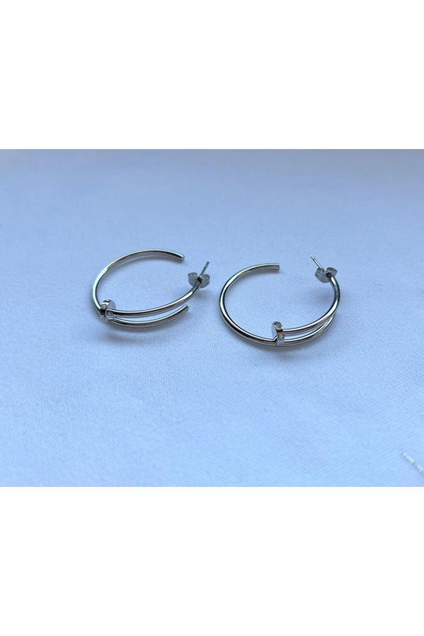 El Yapımı Çivi Halka Küpe - Image 1