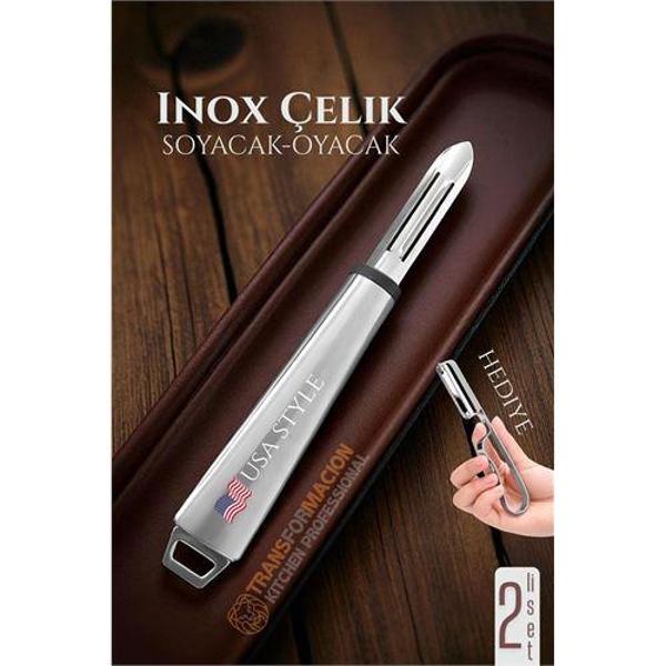 Modacar Inox Soyacak - Sebze Soyacağı - Kabak Dolma Oyacağı 2 li SET - Image 1