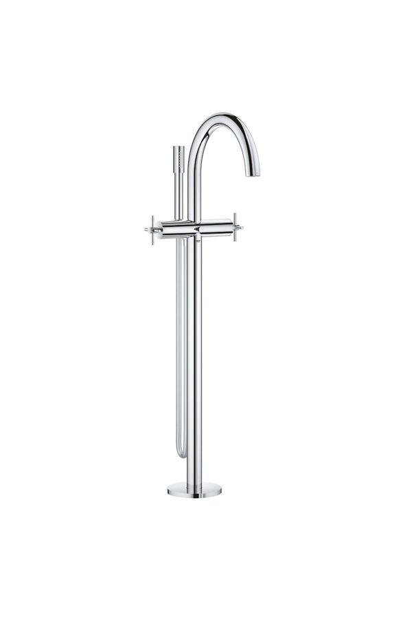 Grohe Atrio 25044003 Ayaklı Yerden Küvet Bataryası Gümüş - Image 1