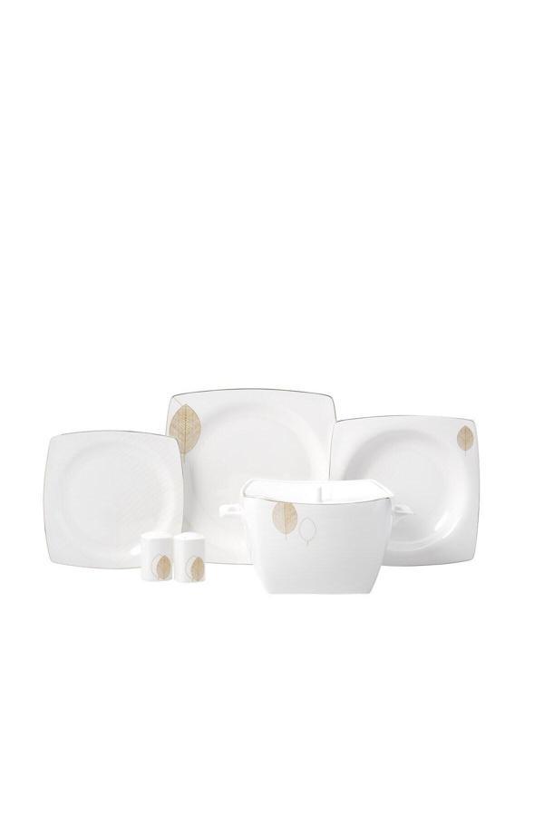 Korkmaz Bone Selection 60 Parça Kare Yemek Takımı A8456 - Image 1