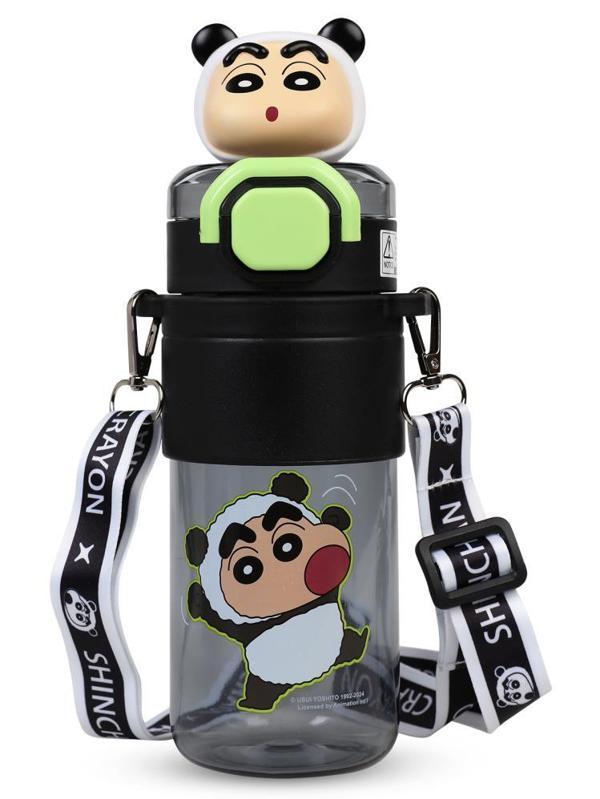 Vagonlife Crayon Shinchan Tritan Pipetli Matara 650 ml - SiyahStandart - Image 1