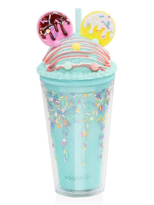 Vagonlife Kulaklı Pipetli Matara 450 ml  - YeşilStandart - Image 1