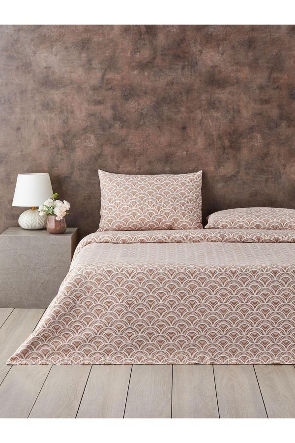 English Home Fan Nevresim Takımı Çift Kişilik Gül Kurusu - Image 1