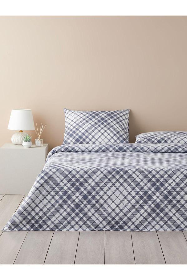 English Home Mono Check Nevresim Takımı Çift Kişilik Lacivert - Image 1
