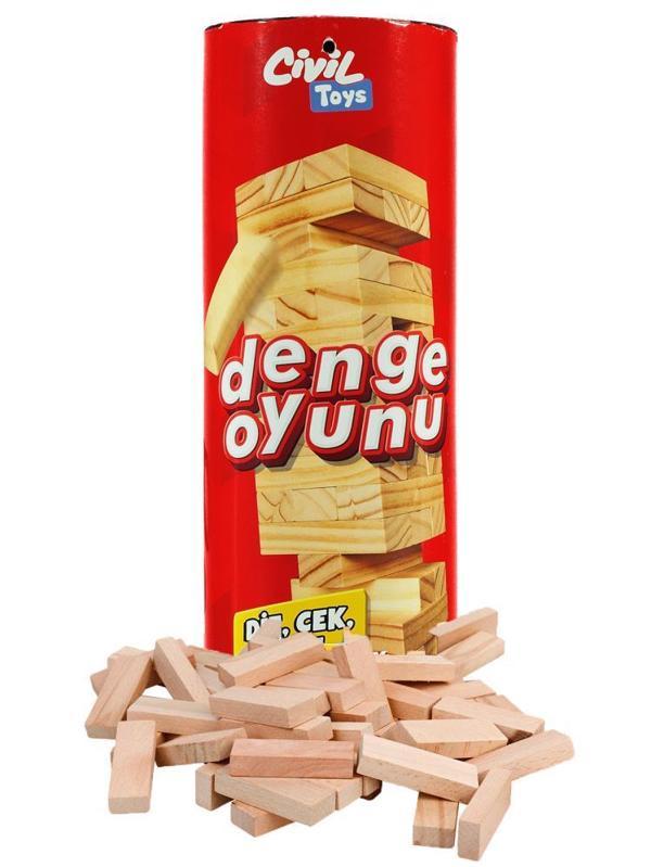 Civil Toys Silindir Kutulu Ahşap Denge Oyunu 54 Parça  - StandartStandart - Image 1