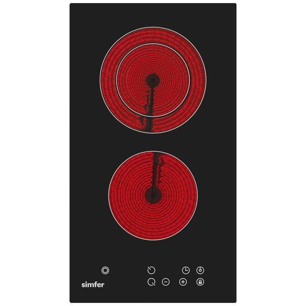 Simfer 3370 2G Elektrikli 30 cm Siyah Cam Ankastre Ocak - Image 1