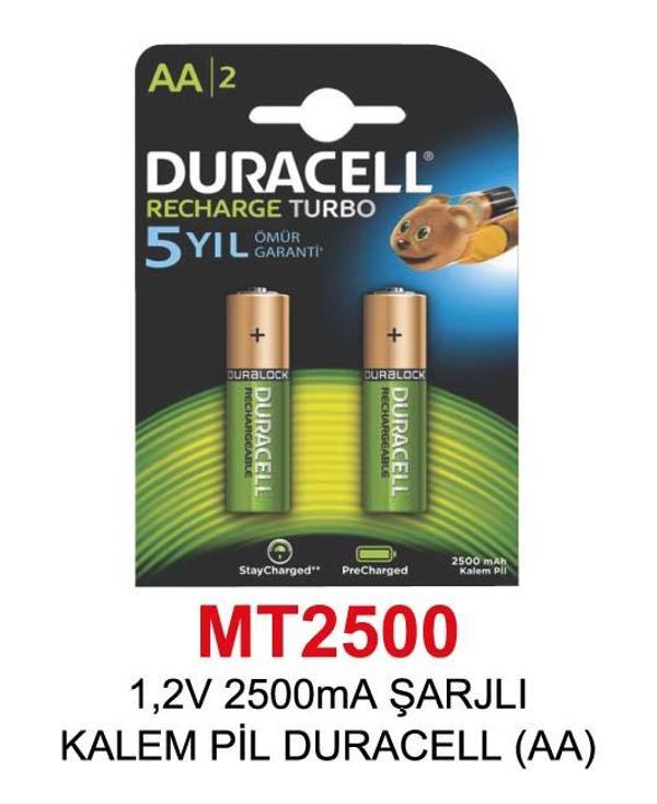 1,2V 2500mA ŞARJLI KALEM PİL DURACELL (AA) - Image 1