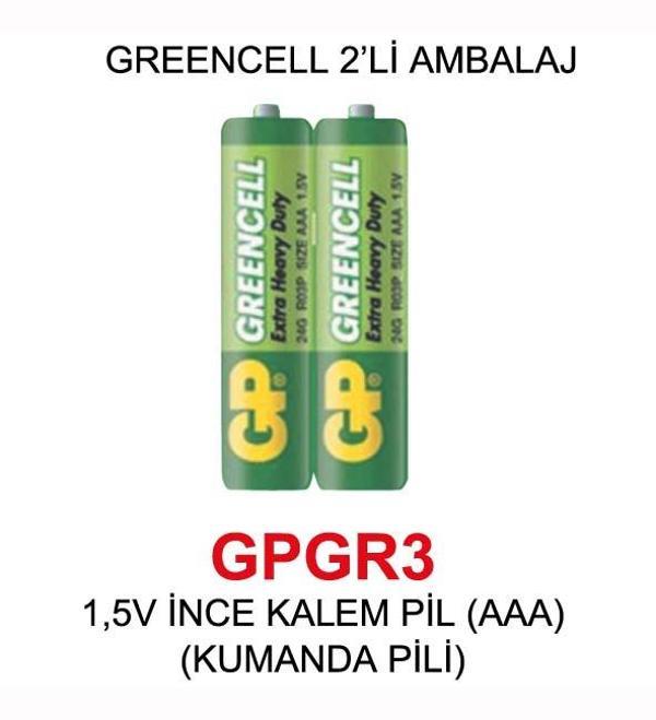 1,5V İNCE KALEM PİL (AAA) (KUMANDA PİLİ) - GREENCELL 2’Lİ AMBALAJ - Image 1