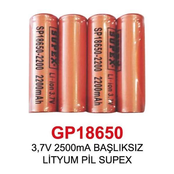 3,7V 2500mA BAŞLIKSIZ LİTYUM PİL SUPEX - Image 1