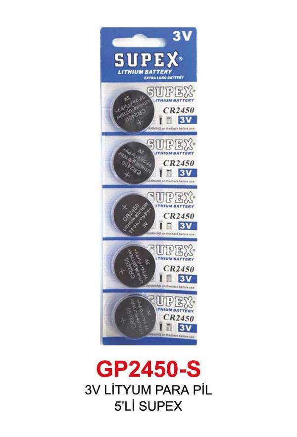 3V LİTYUM PARA PİL 5’Lİ  2450 SUPEX - Image 1