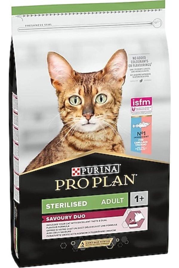 Pro Plan Çifte Lezzet Sterilised Kısırlaştırılmış Morina ve Alabalıklı Kedi Maması 10 Kg - Image 1