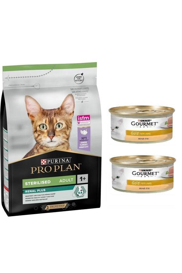 Pro Plan Kısırlaştırılmış Hindili Kuru Kedi Maması 3 kg + 2 Tane Yaş Mama - Image 1