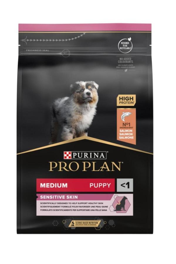 Pro Plan Medium Puppy Sensitive Skin Somonlu Orta Irk Yavru Köpek Maması 12 Kg - Image 1