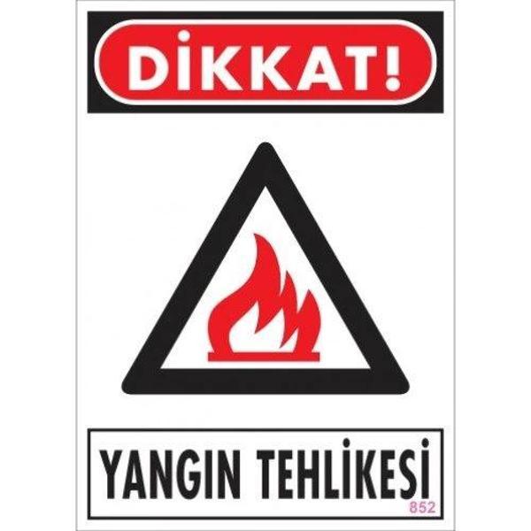 Pvc Levha "Dikkat Yangın Tehlikesi" 25X35 Cm - Image 1