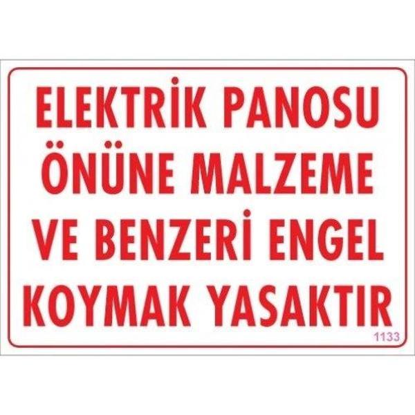 Pvc Levha "Energy Panosu Önüne Malzeme ve Benzeri Engel Koymak Yasaktır" 25*35 cm - Image 1