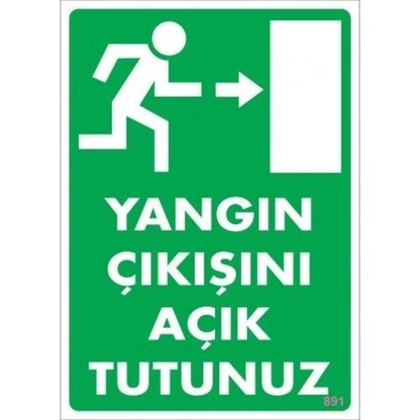 Pvc Levha "Yangın Çıkışını Açık Tutunuz" 25X35 Cm - Image 1