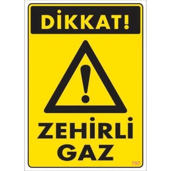 Pvc Levha "Dikkat Zehirli Gaz 25X35 Cm - Image 1