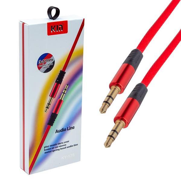 3.5 MM 1.2 METRE ERKEK/ERKEK KIRMIZI STEREO AUX KABLO (2818) - Image 1