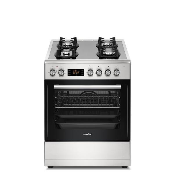 Simfer 1226 Inox Cam Yüzeyli 4 Gözü Gazlı Multi Turbo Fırın - Image 1