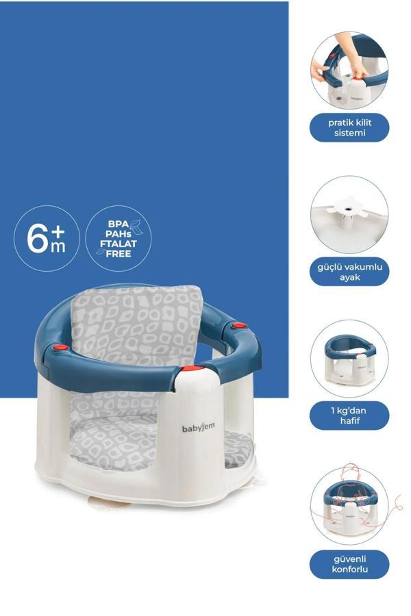 Babyjem Önden Açılır Mama Sandalye Oturağı Ve Minderi - 2 ' Li Set İndigo Mavi - Image 1