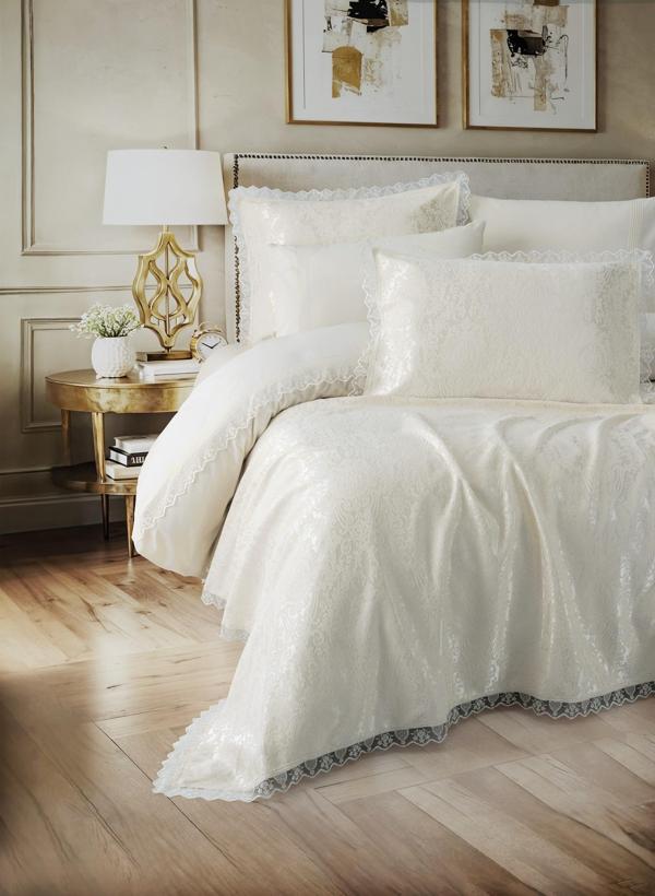 Cotton Box Chi Chi Çift Kişilik Pikeli Nevresim Takımı Velora Krem - Image 1