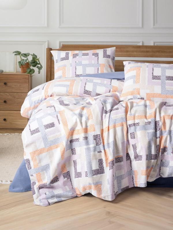 Cotton Box Flanel Tek Kişilik Nevresim Takımı Hayden Lila - Image 1