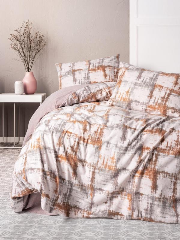 Cotton Box Flanel Tek Kişilik Nevresim Takımı Farida Kahve - Image 1