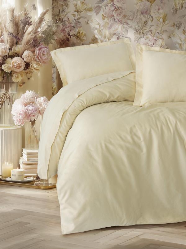 Cotton Box Elegant Saten Tek Kişilik Nevresim Takımı Bej - Image 1