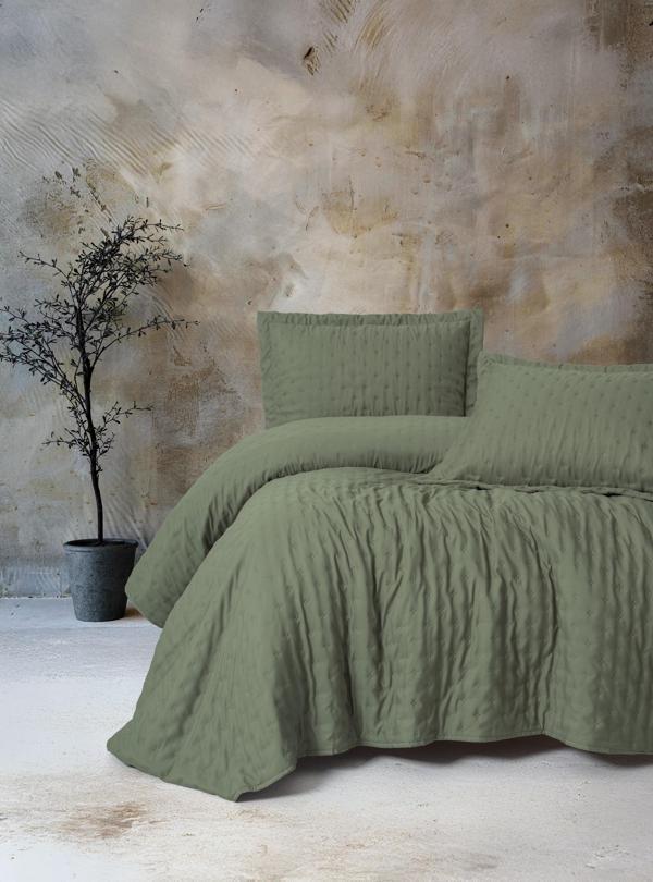 Cotton Box Serra Tek Kişilik Yatak Örtüsü Niva Adaçayı - Image 1