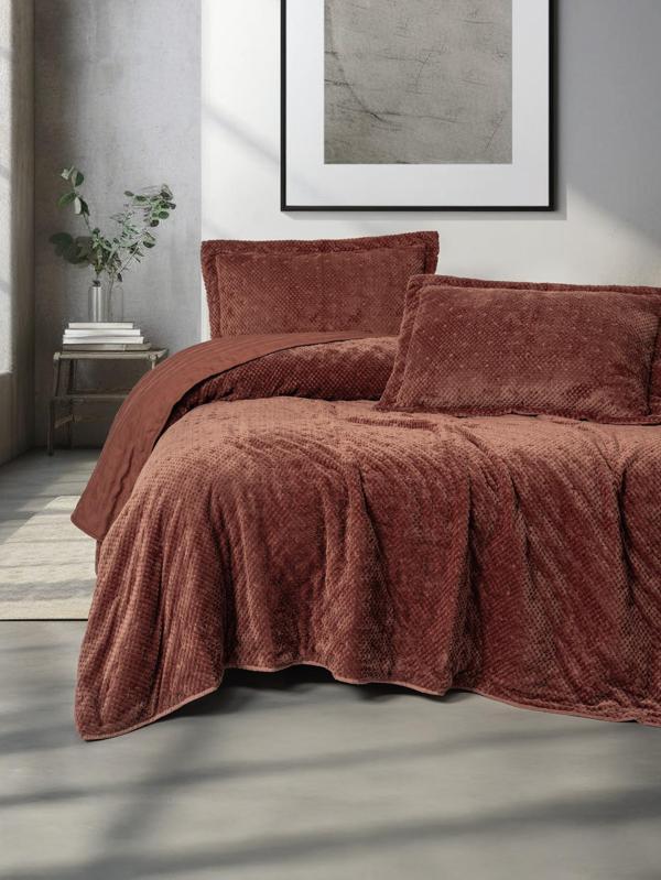 Cotton Box Softnest Tek Kişilik Yatak Örtüsü Boleta Kiremit - Image 1