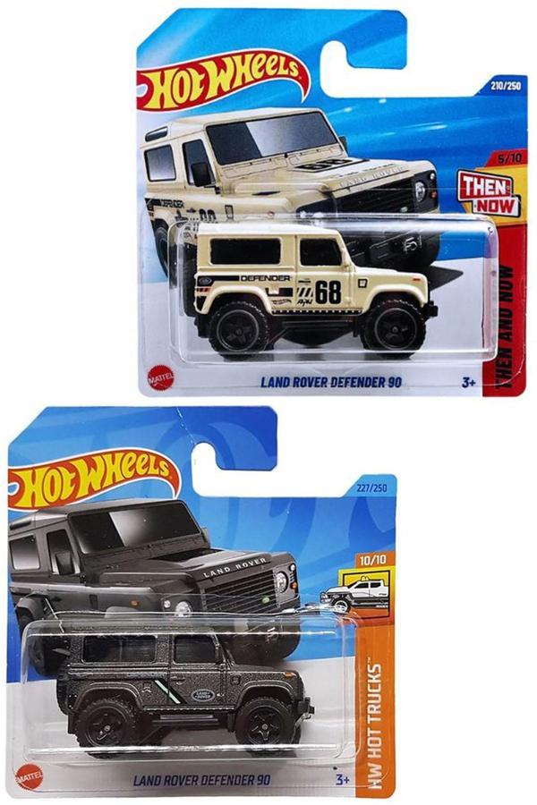 2 Araç Hot Wheels Land Rover Defender 90 Set - Siyah & Bej (1/64) - Image 1