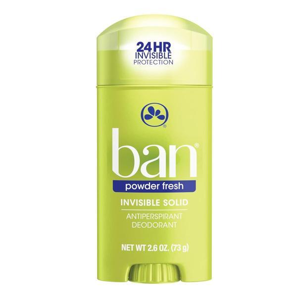 Ban Invisible Antiperspirant Deo Powder Fresh Solid Stick 2.6 0z 73 gr - Image 1