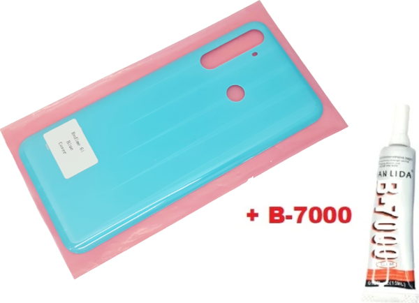 Tkgz Oppo Realme 6i Arka Pil Batarya Kapağı (B-7000) MAVİ - Image 1