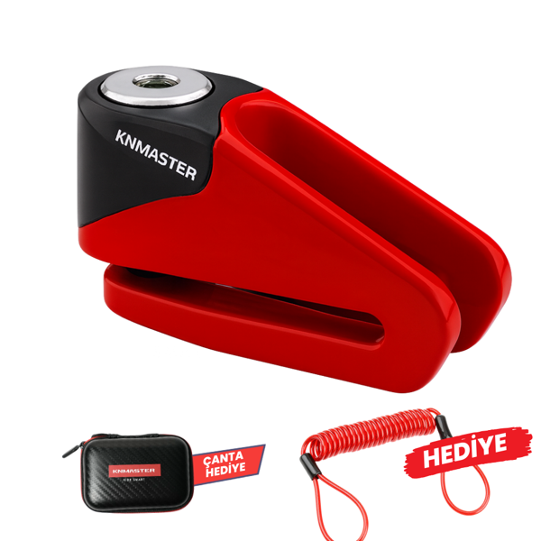 Knmaster DL410 Disk Kilidi | Motosiklet Kilidi | Çelik Pim | Hatırlatma Kablosu ve Taşıma Çantası HEDİYE - Image 1