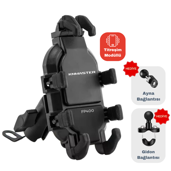 Knmaster FP400 Titreşim Engelleyicili Tüm Motosikletlere Uyumlu Telefon Tutucu - Image 1
