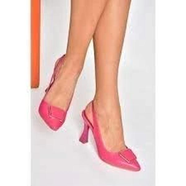 Pıert Fuşya Cilt Topuklu Ayakkabı - Image 1