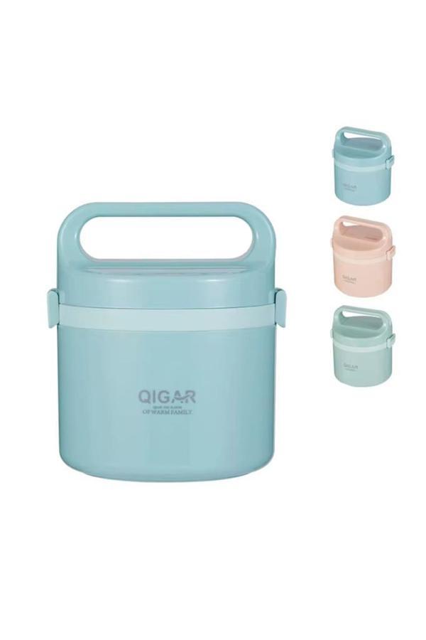 FOOD QIGAR Paslanmaz Çelik Yuvarlak Yemek Taşıma Kabı 1.3 lt - Image 1
